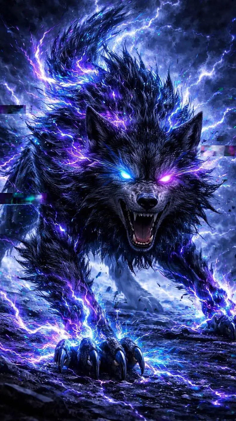 ai character: Beast Glitch background