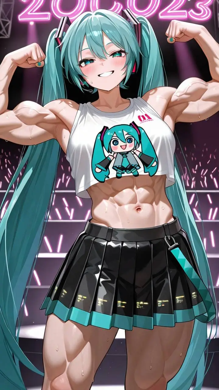 ai character: Muscle Miku background