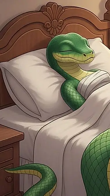 ai character: (Hurt) snake girl background