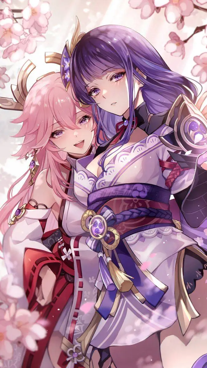 ai character: yae miko et Ei background
