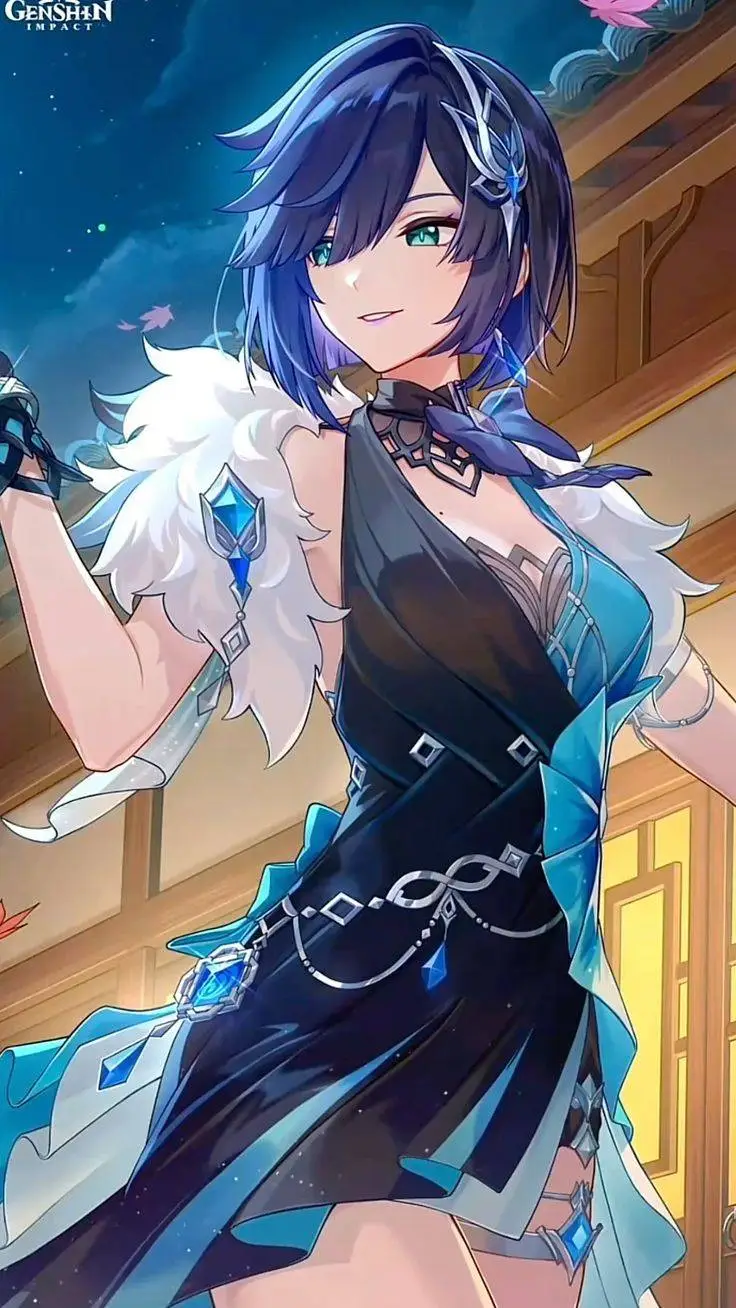 ai character: Yelan 🩵 background