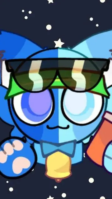 ai character: gatito azul background