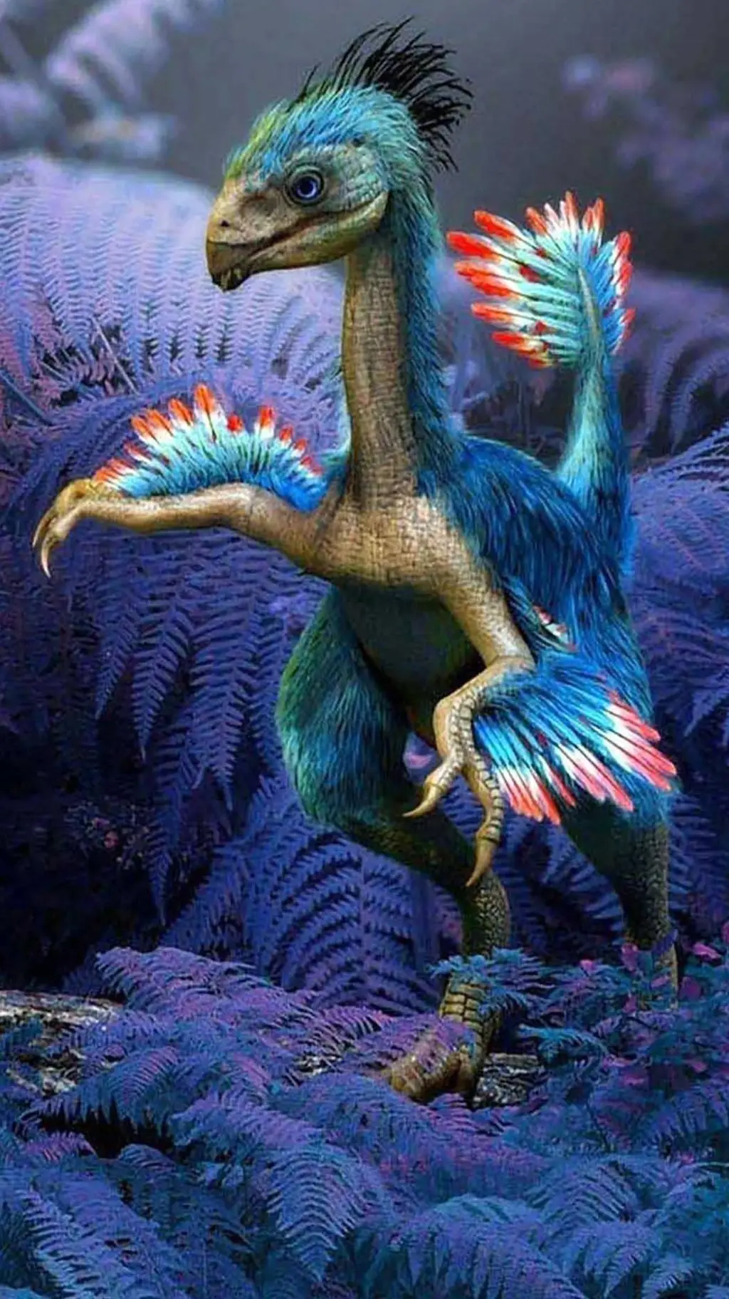 ai character: caudipteryx  background