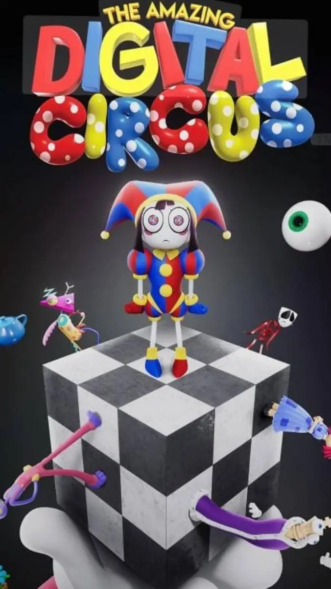 ai character: digital circus background