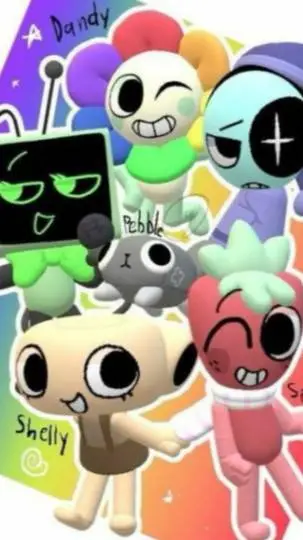 ai character: Dandy world mains! background