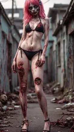 ai character: zombie girl  background