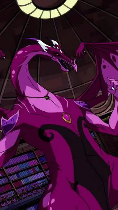 ai character: charmcaster dragon background