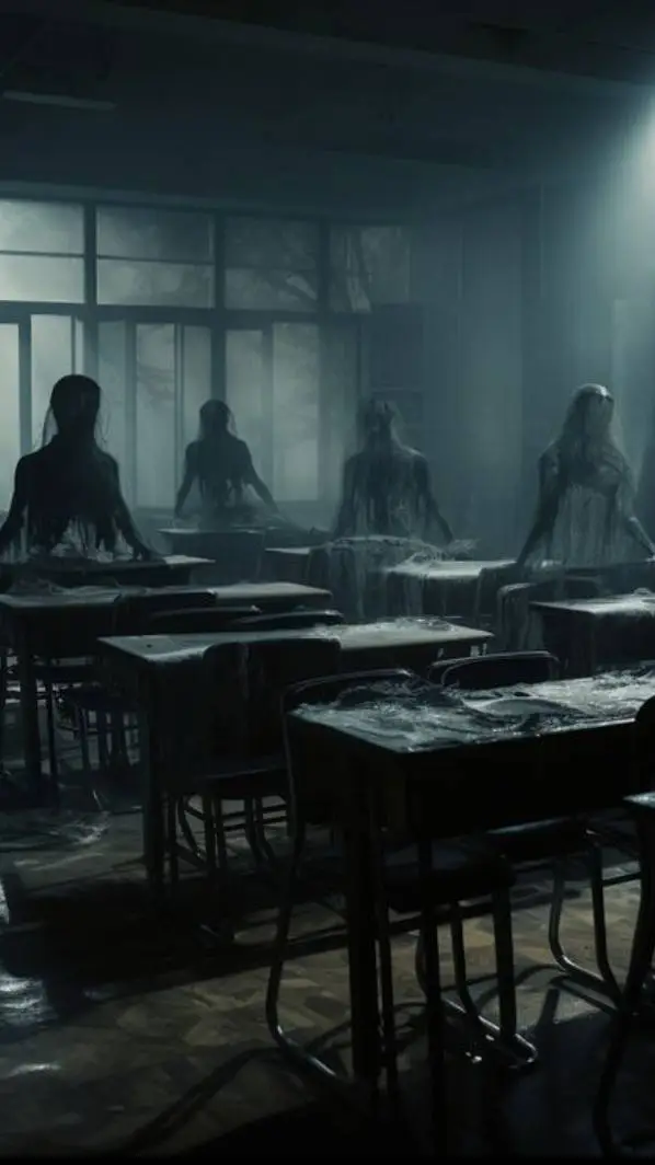 ai character: scuola horror background