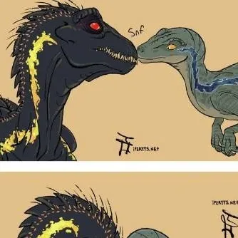 chat with ai character: indoraptor x blue