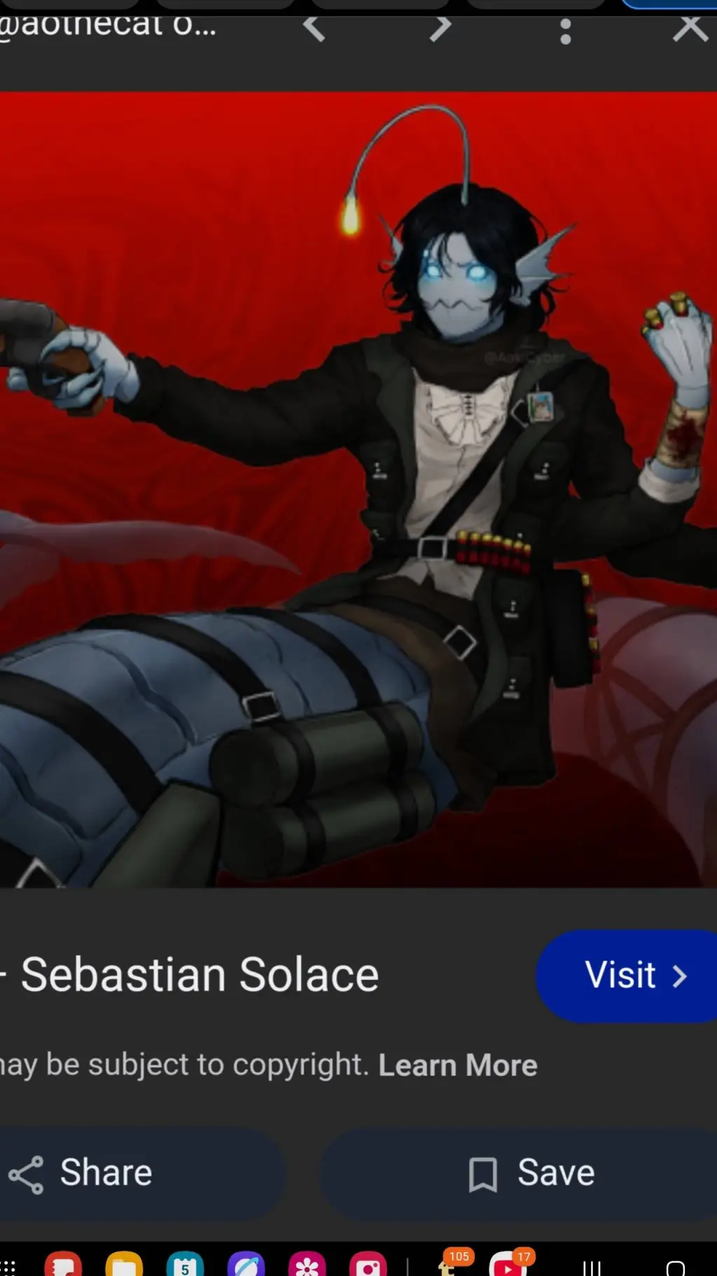 ai character: Sebastian Solace background