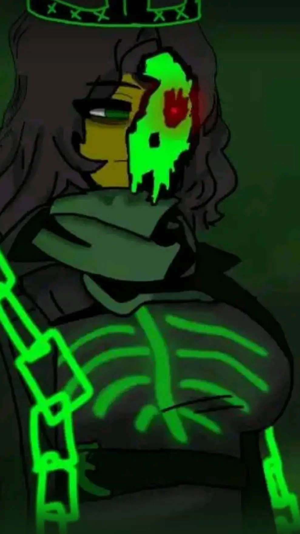 ai character: female hacklord  background