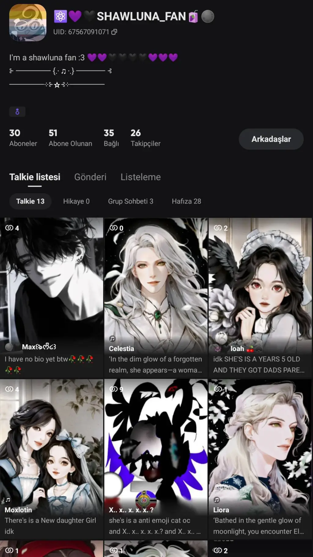ai character: ⚛️💜🖤SHAWLUNA_FAN🧃🌑 background
