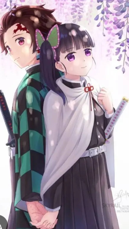 ai character: Tanjiro y kanao❤️ background