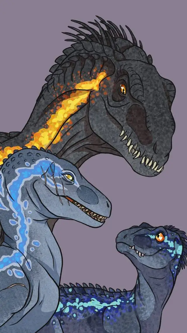 ai character: indorraptor 🖤💛 background