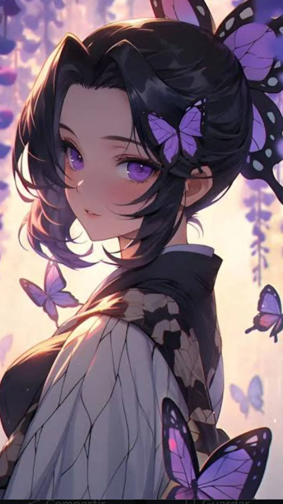 ai character: Shinobu 💜😡💢🦋 background