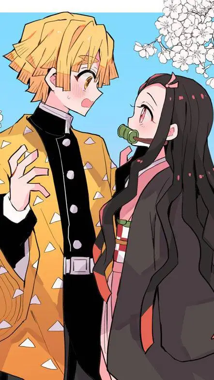 ai character: nezuko x zenitsu background