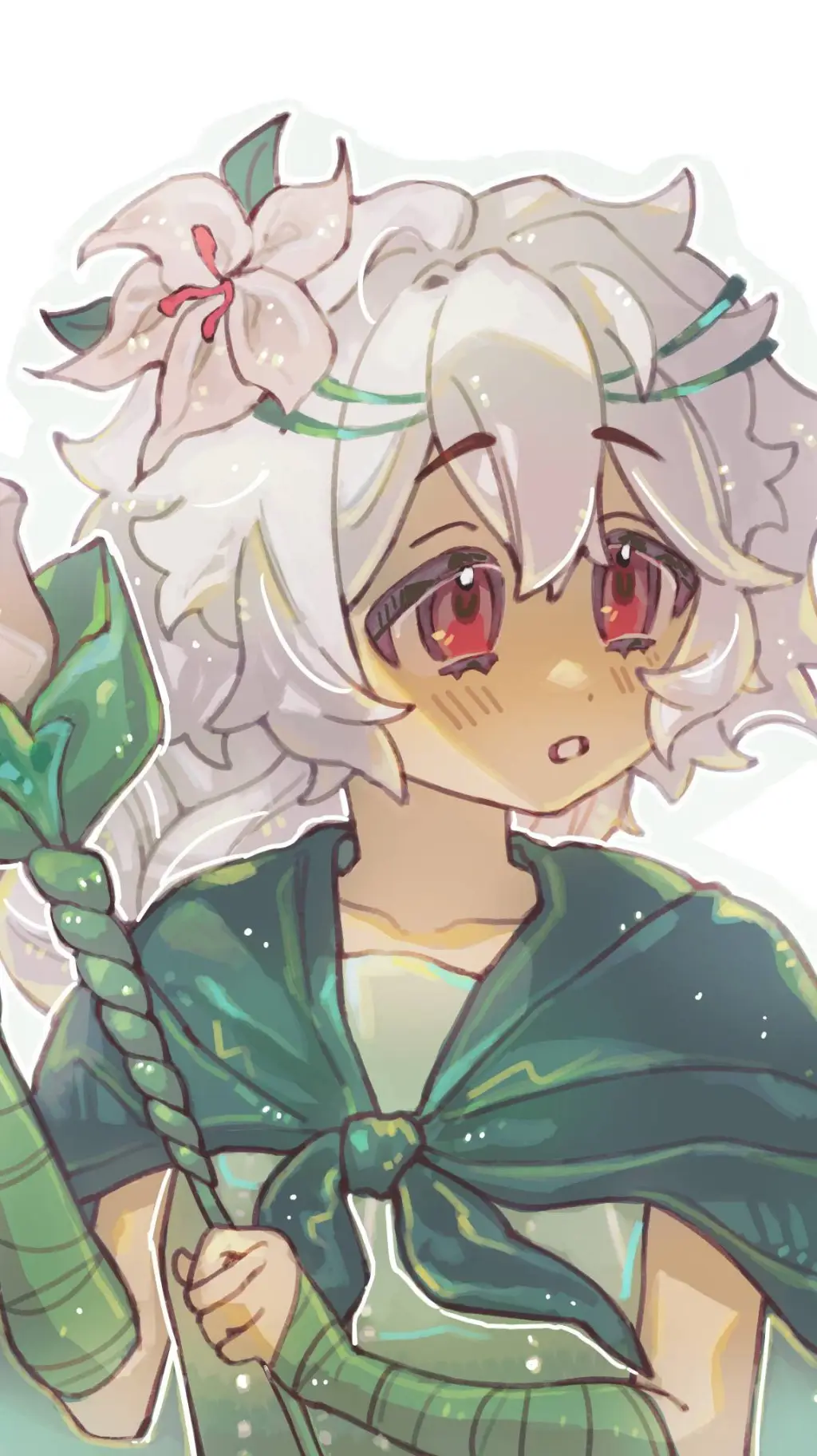 ai character: White Lily Cookie background
