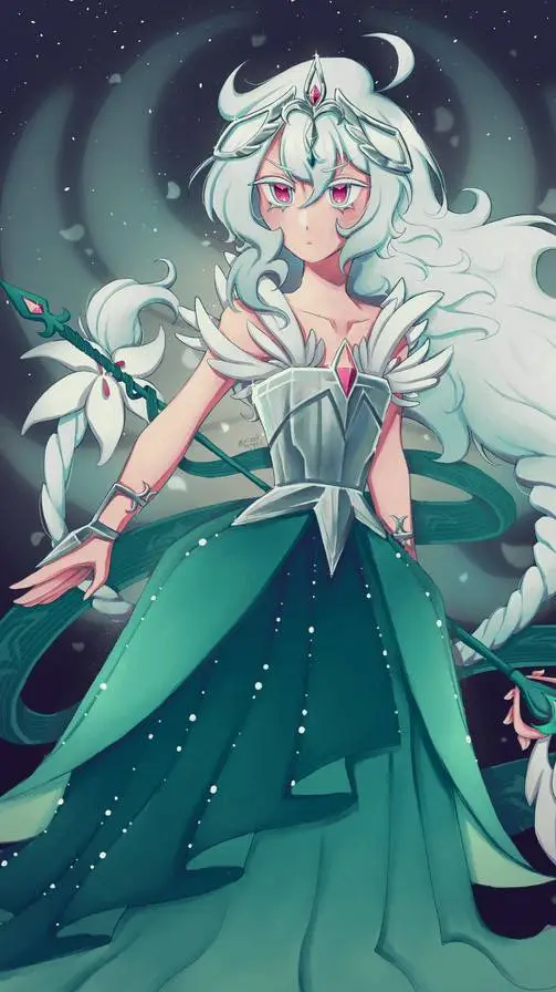 ai character: Awakened WhiteLily background