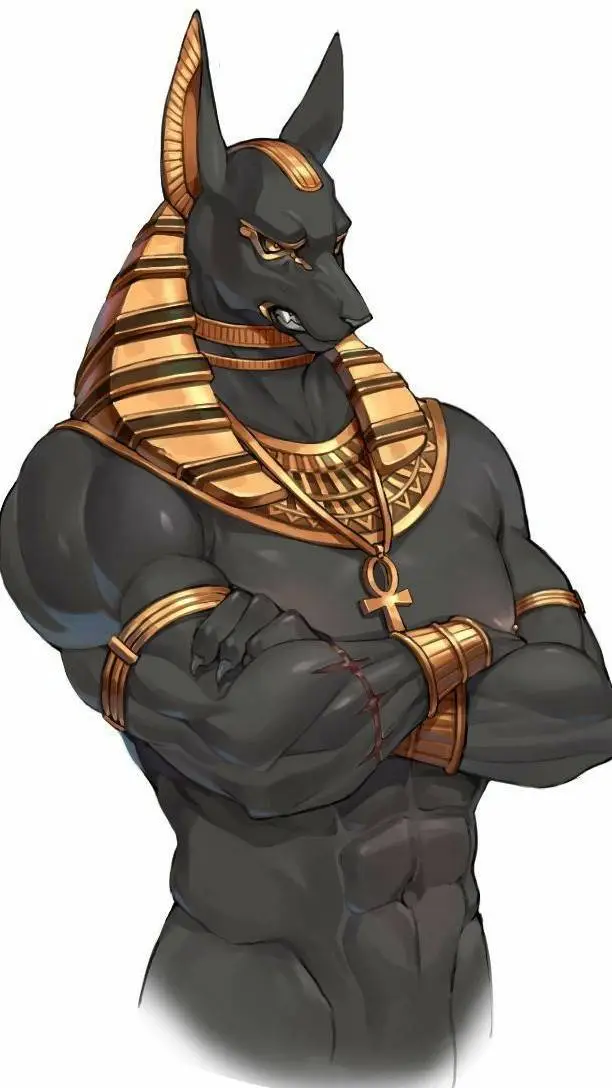 ai character: Anubis𓋹 background