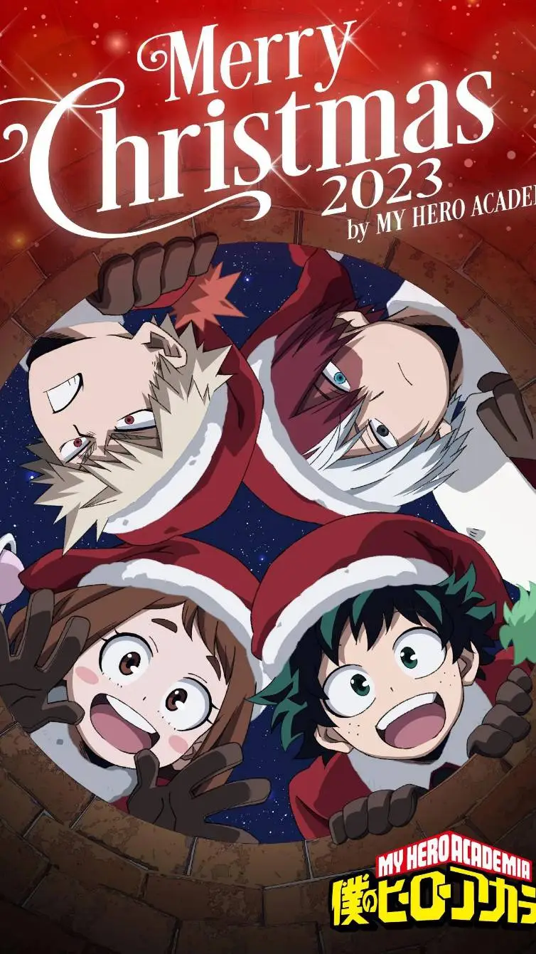 ai character: MHA Christmas background