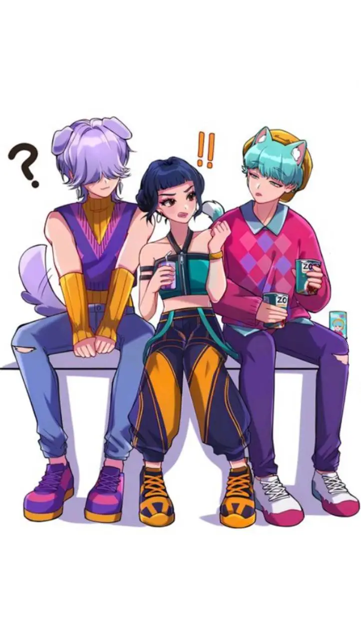 ai character: Huntrix x Sajaboys background