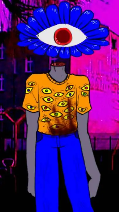 ai character: eye of cursed background