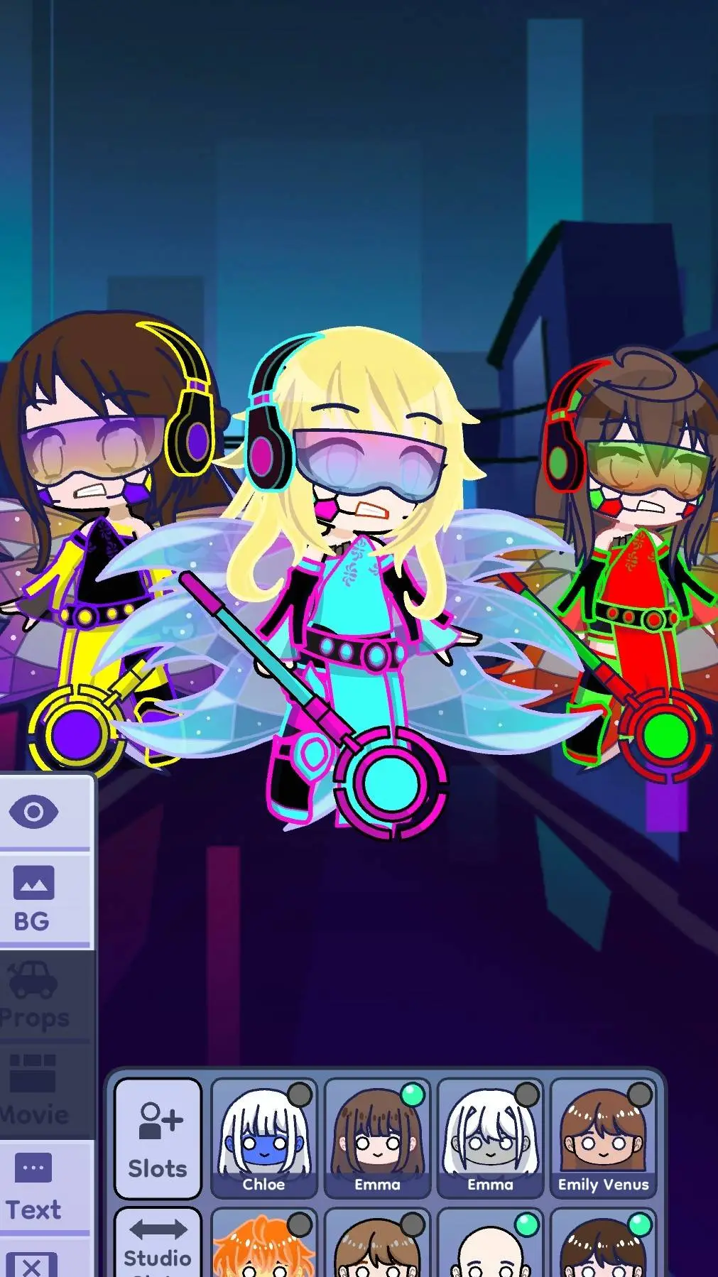 ai character: hybrid dj goddess  background