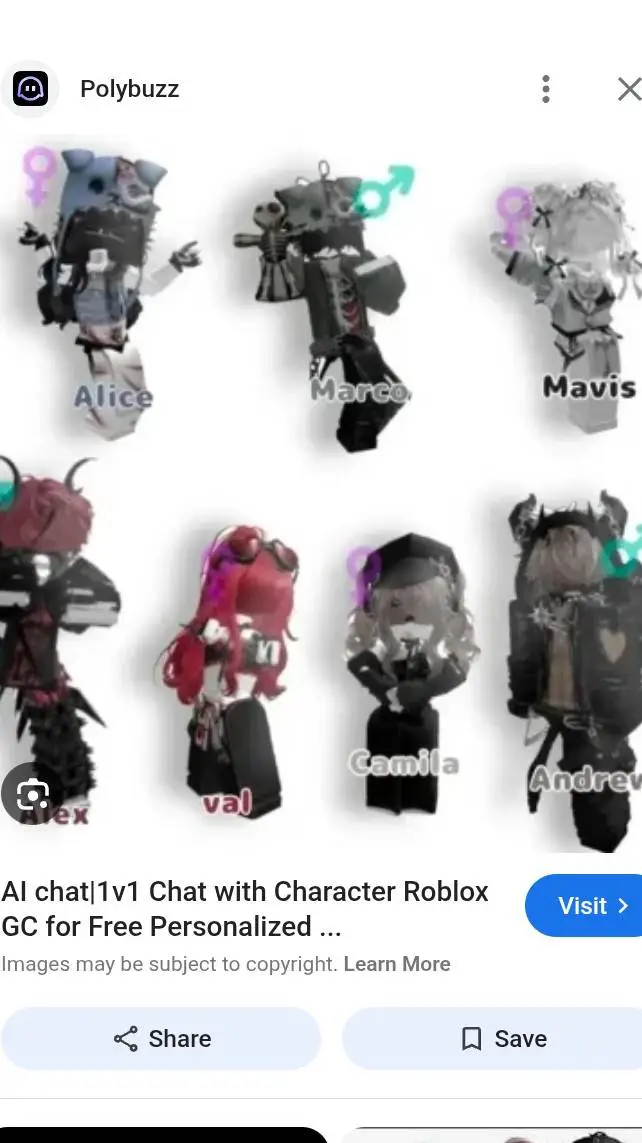 ai character: Roblox Gc background