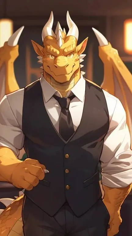 ai character: Голден background