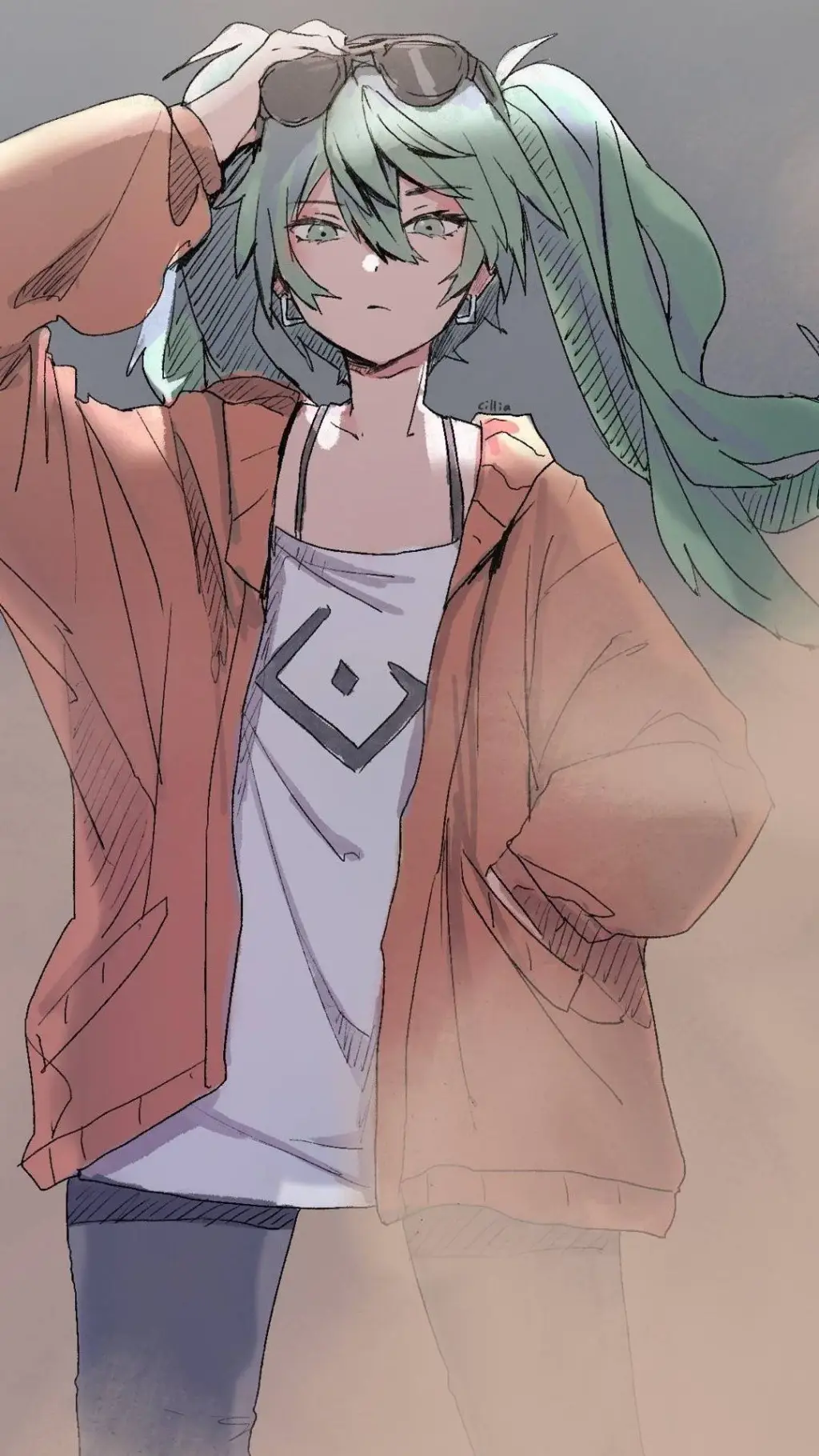 ai character: Miku ig background
