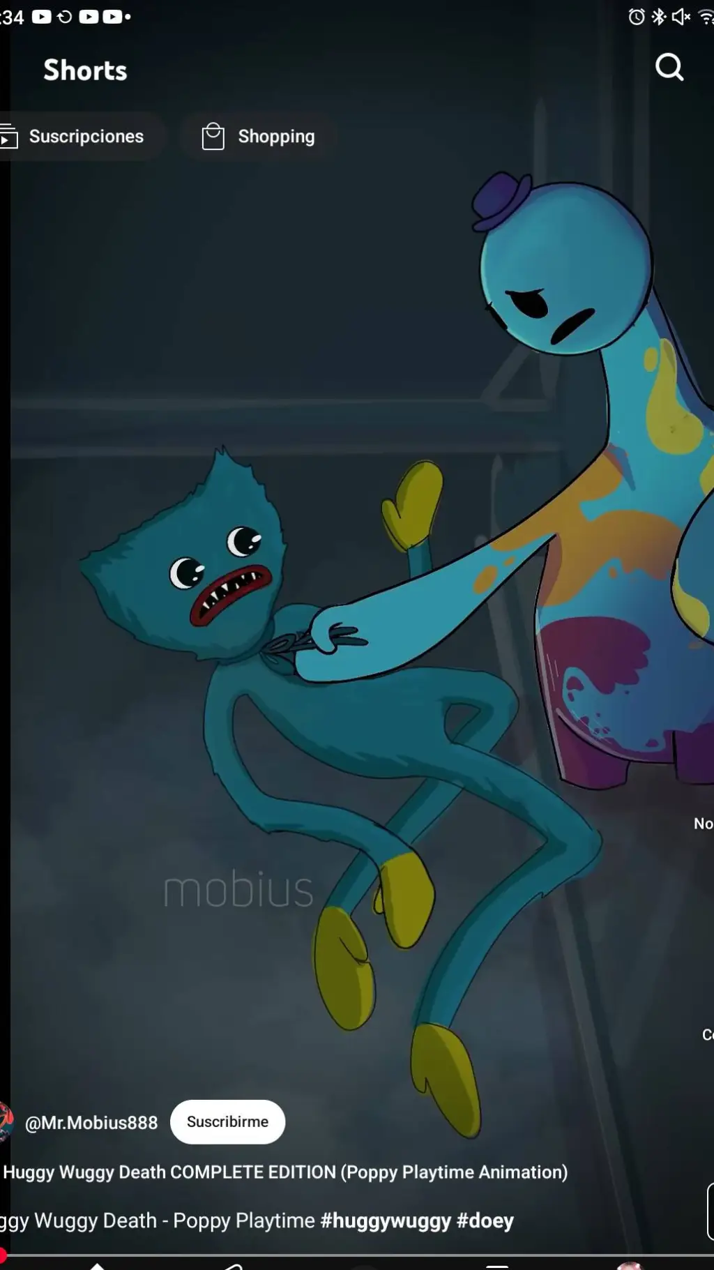 ai character: Doey y Huggy Wuggy background