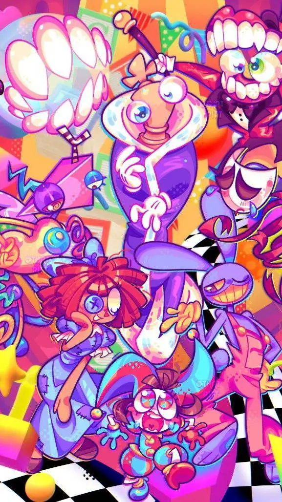 ai character: digital circus background