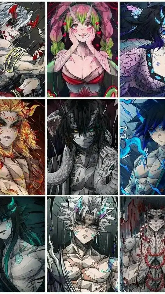 ai character: Hashira as demons  background
