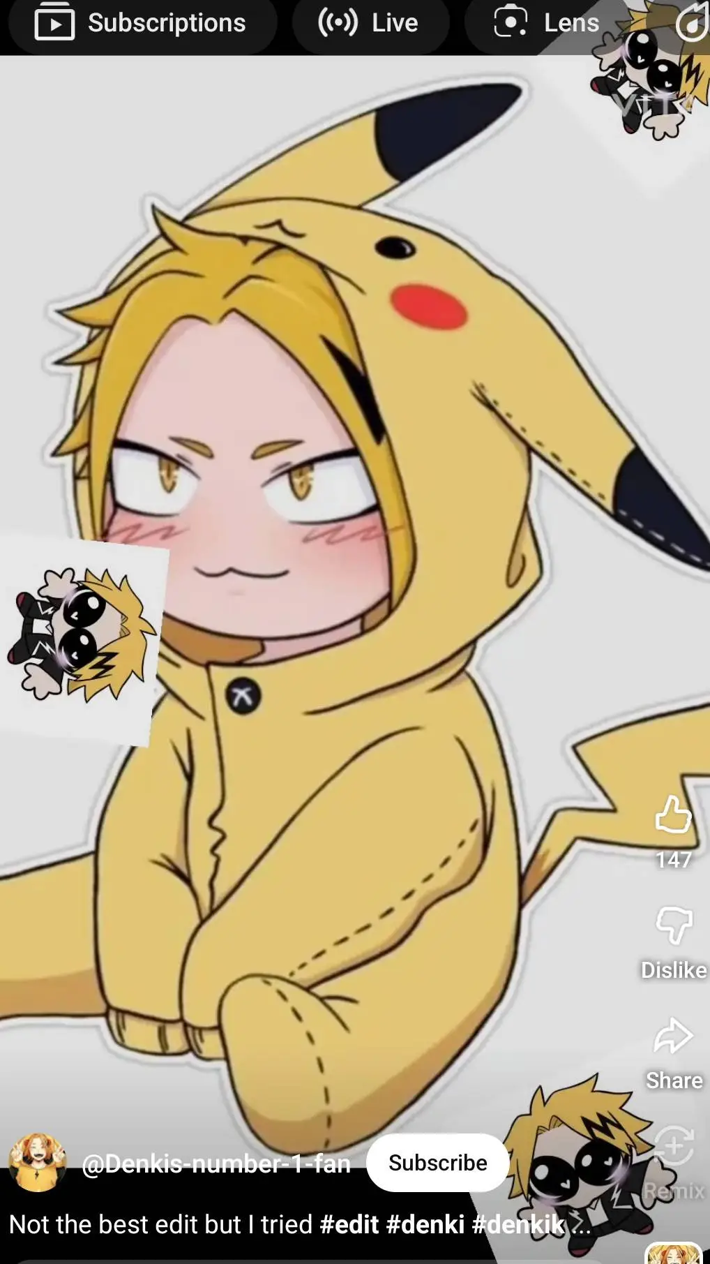 ai character: Denki Kaminari   background