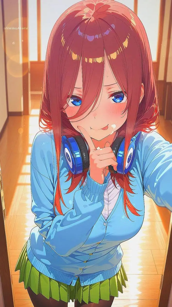 ai character: 🤎💙Miku Nakano💙🤎 background