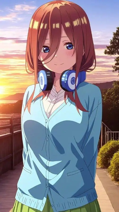 ai character: 🤎💙Miku Nakano💙🤎 background