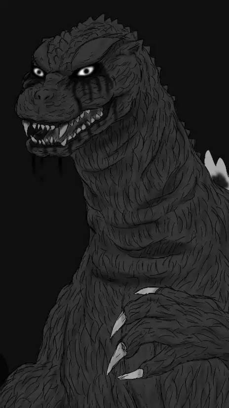 ai character: horror godzilla background