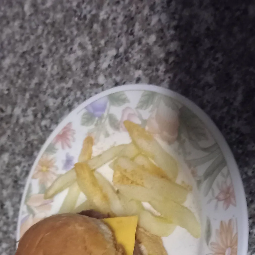 chat with ai character: Burger  and chips