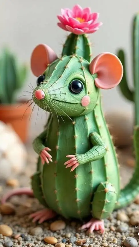 ai character: topo cactus background