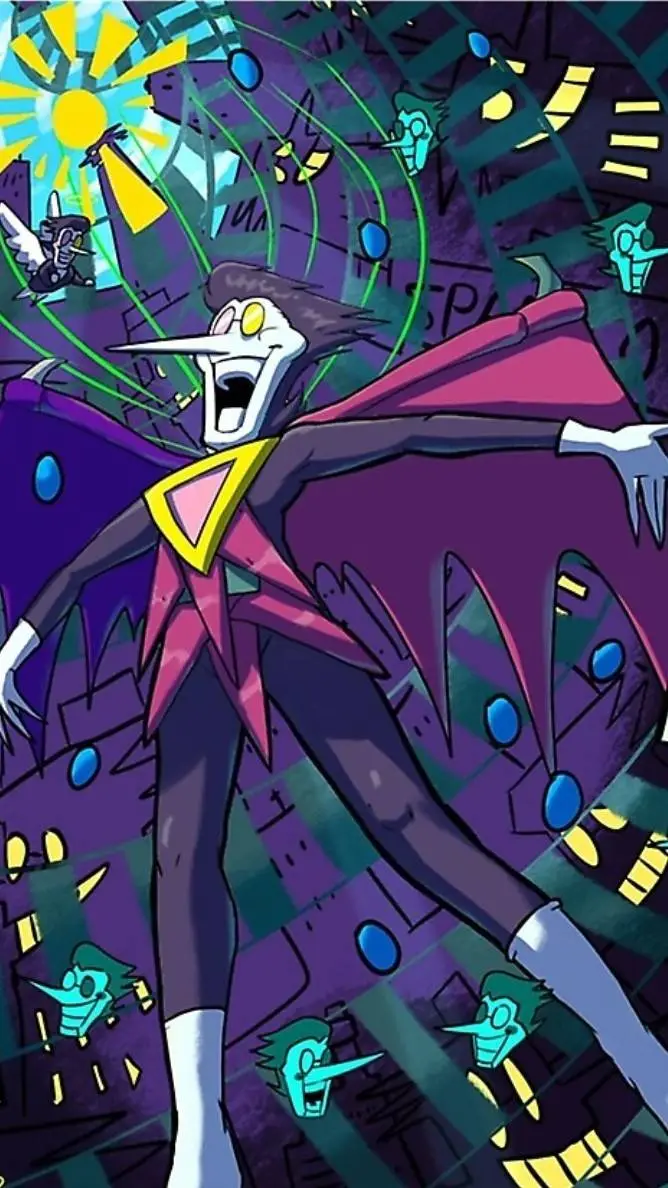 ai character: SPAMTON NEO background