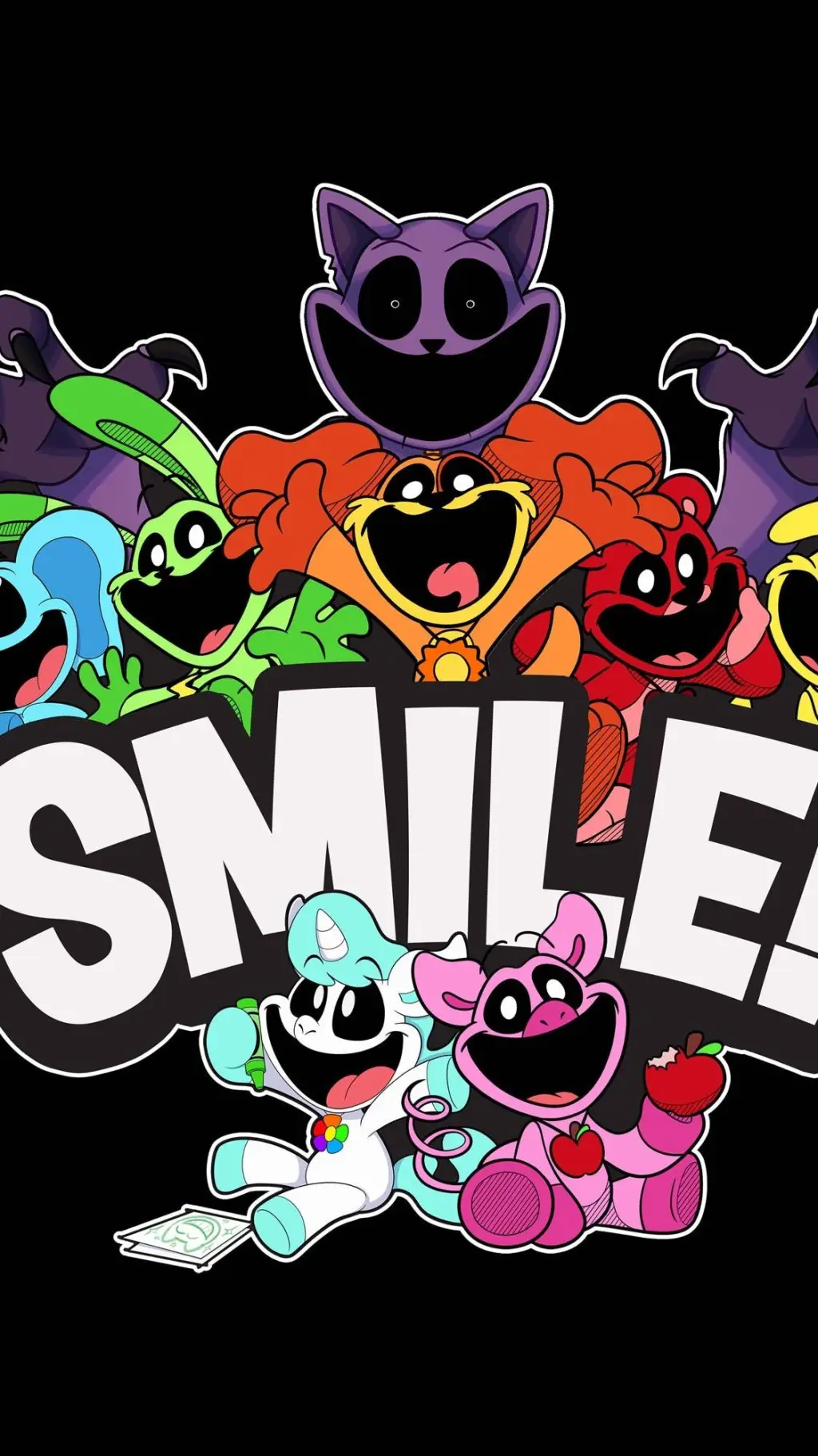 ai character: Smiling critters  background