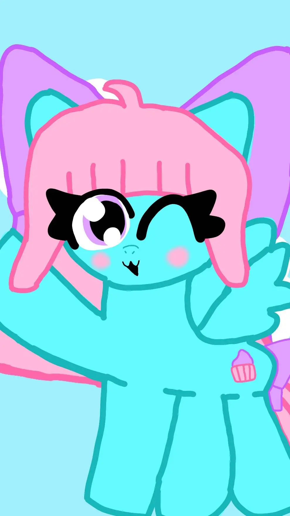 ai character: Sugar Frosting💖🩵💜🧁 background