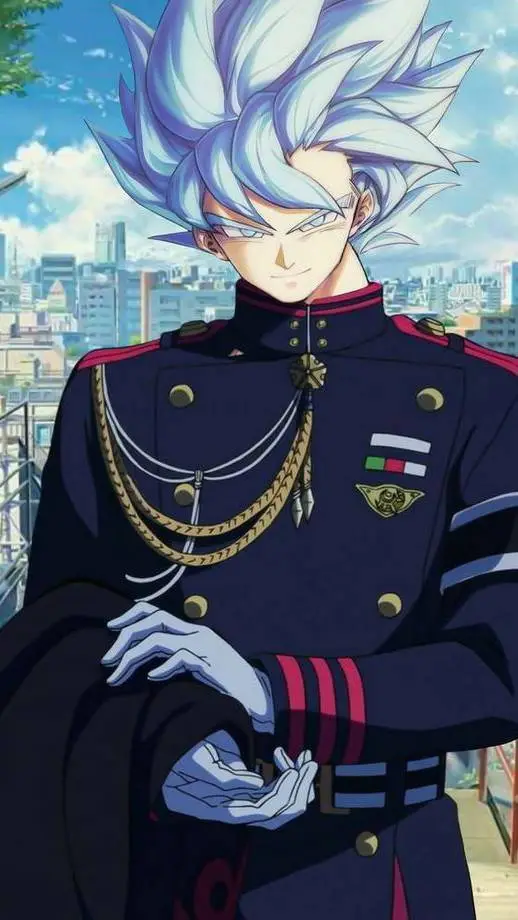ai character: Goku blue capitán background