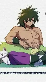 ai character: Broly y los gatos  background
