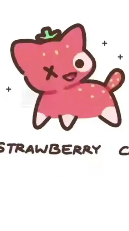 ai character: Strawberry cat background