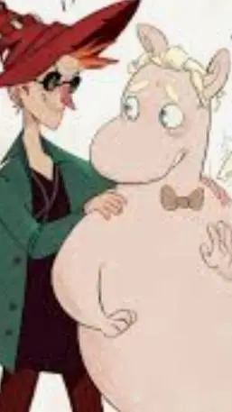 ai character: Moomin Aziraphale  background