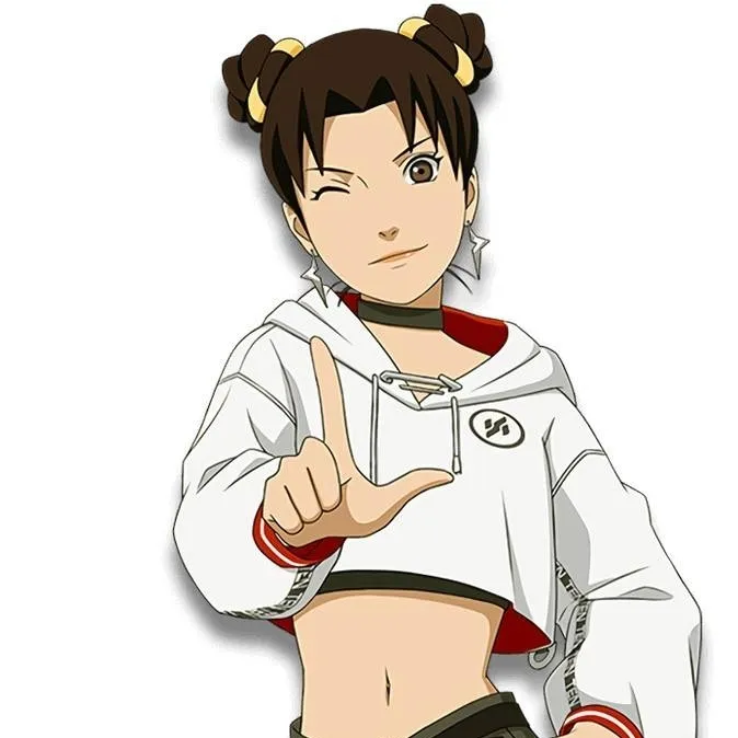 chat with ai character: Tenten equipada