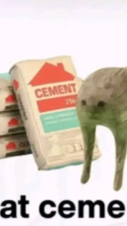 ai character: i eat cement background