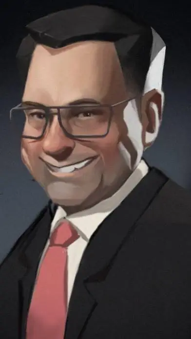 ai character: Rick May  background