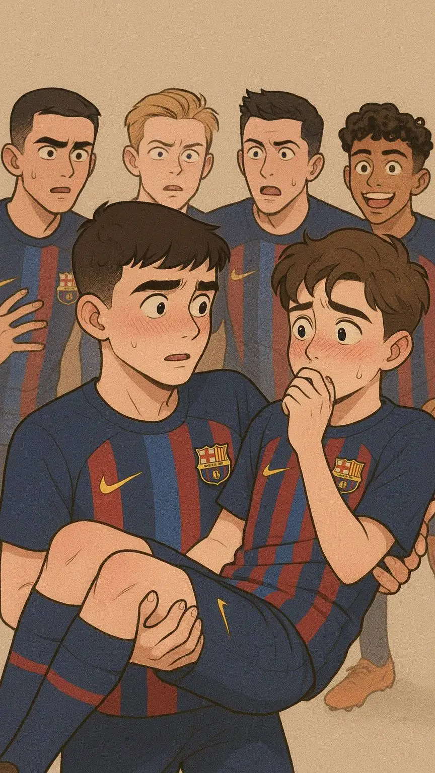 ai character: Pedri and Gavi  background